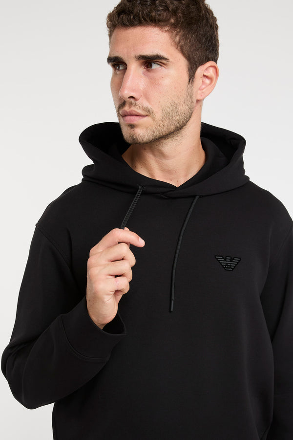 Hoodie Flock Double Jersey Schwarz Emporio Armani - 6