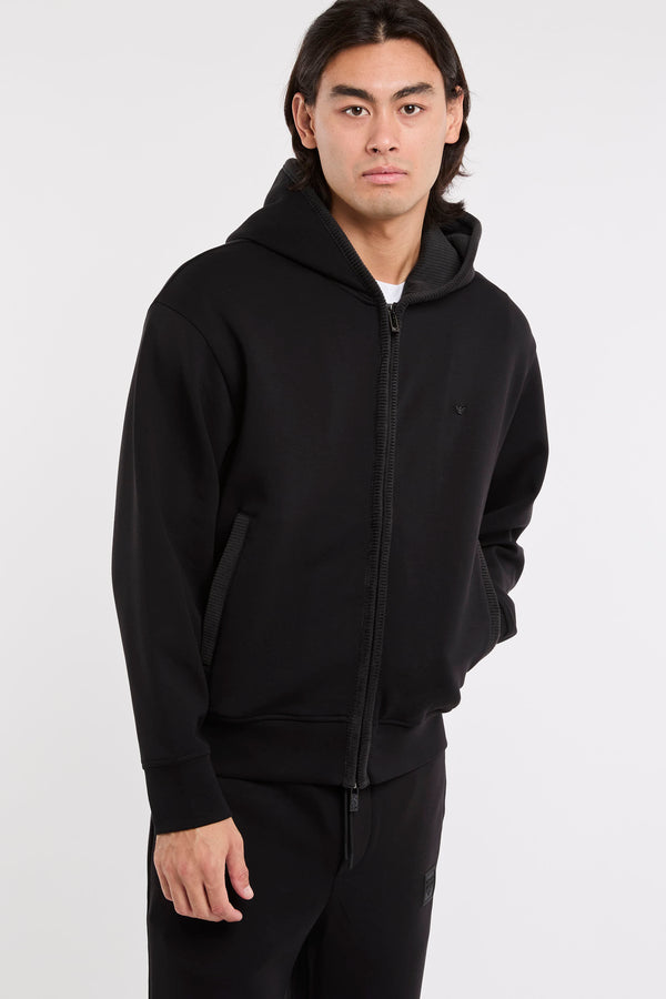 Emporio Armani Double Jersey Black Sweatshirt - 3