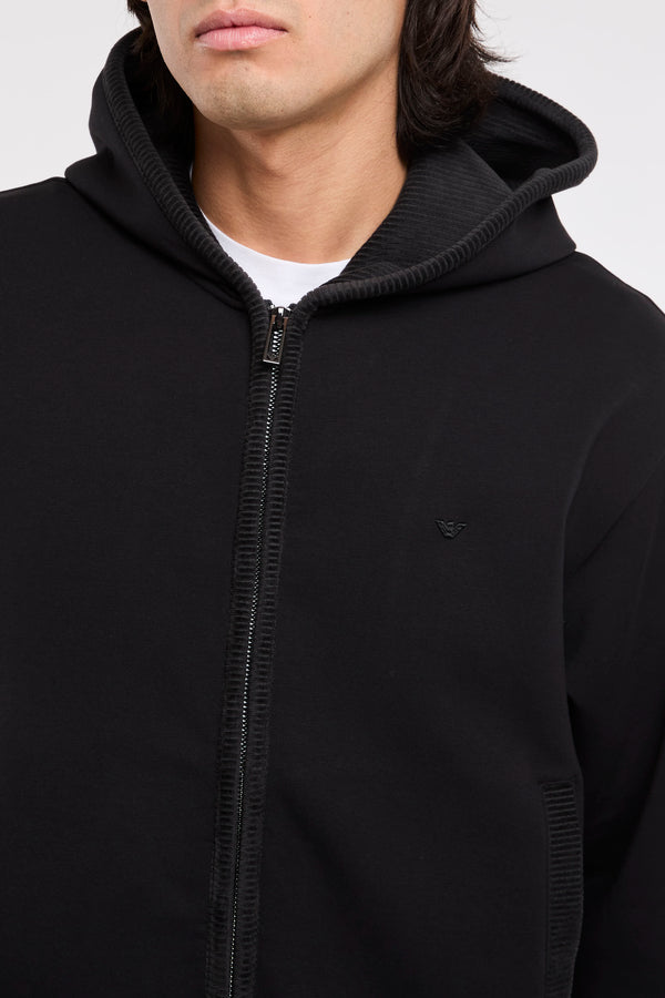 Emporio Armani Double Jersey Black Sweatshirt - 6