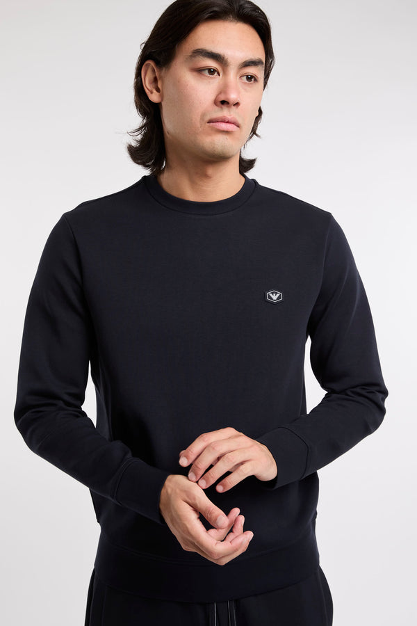 Emporio Armani Double Jersey Blue Sweatshirt - 1