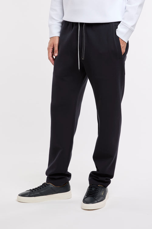 Pantalone jogger in double jersey con patch logo aquila-2