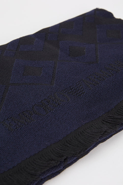 Emporio Armani Virgin Wool Scarf Blue-2