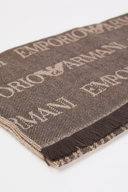 Emporio Armani Brown Wool/Acrylic Blend Scarf-2