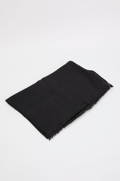 Emporio Armani Logo Lettering Scarf Viscose/Polyester Black