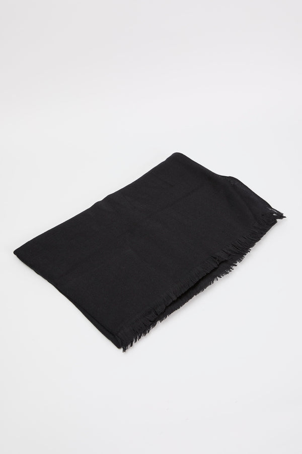 Emporio Armani Logo Lettering Scarf Viscose/Polyester Black - 1