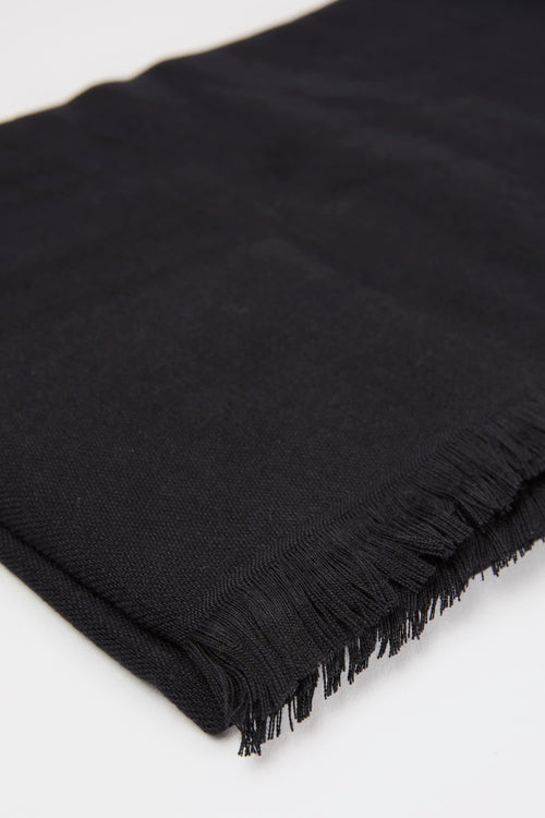 Emporio Armani Logo Lettering Scarf Viscose/Polyester Black-2