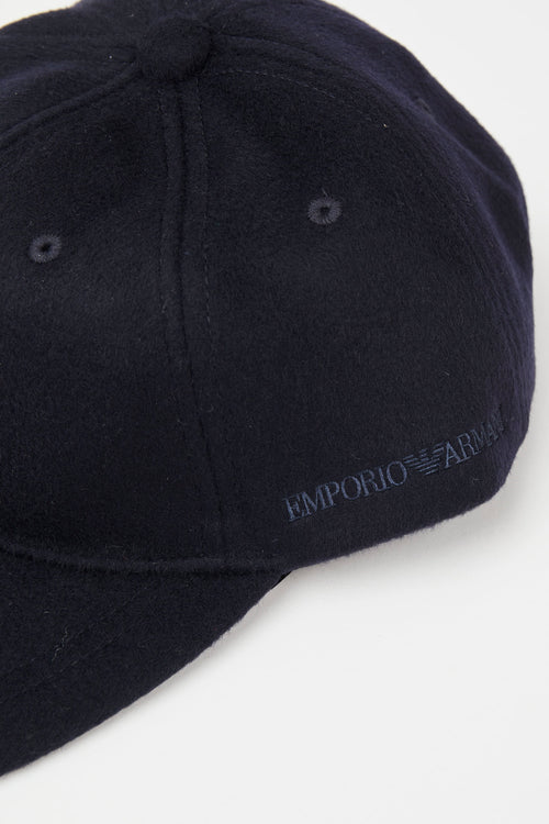 Emporio Armani Blue Wool Cloth Baseball Cap-2