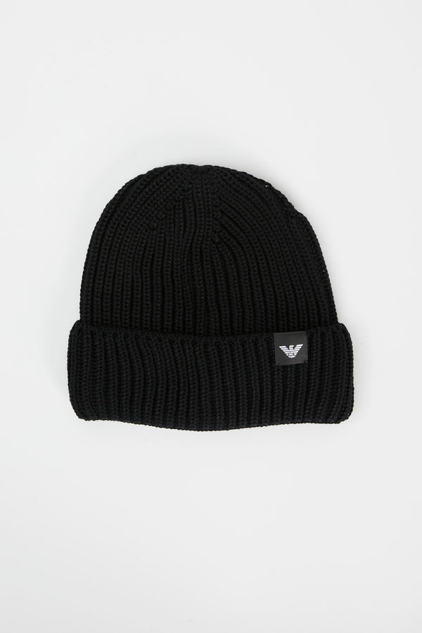 Emporio Armani Virgin Wool Beanie Black - 1