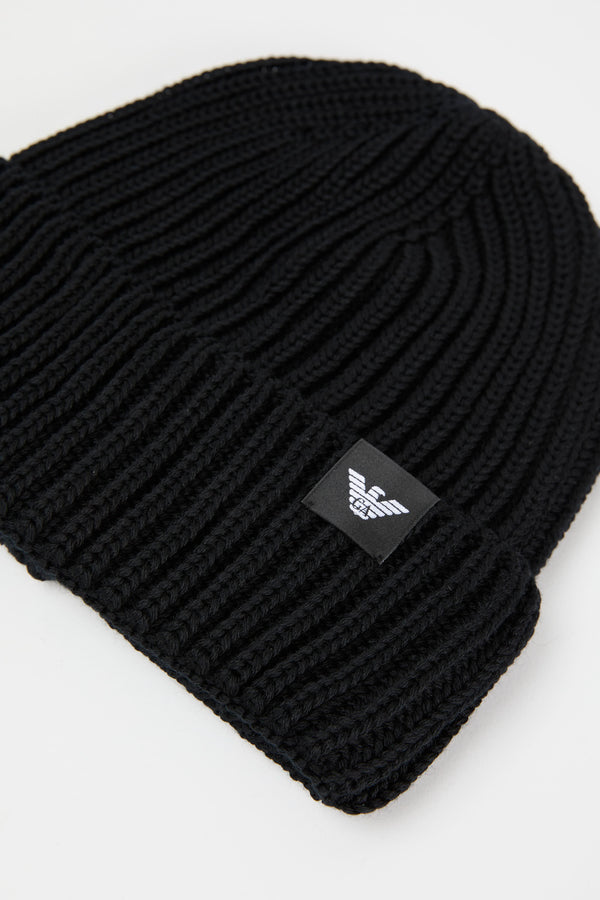 Emporio Armani Virgin Wool Beanie Black - 2