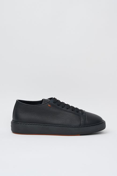 Santoni Bottalato Leather Sneakers Black