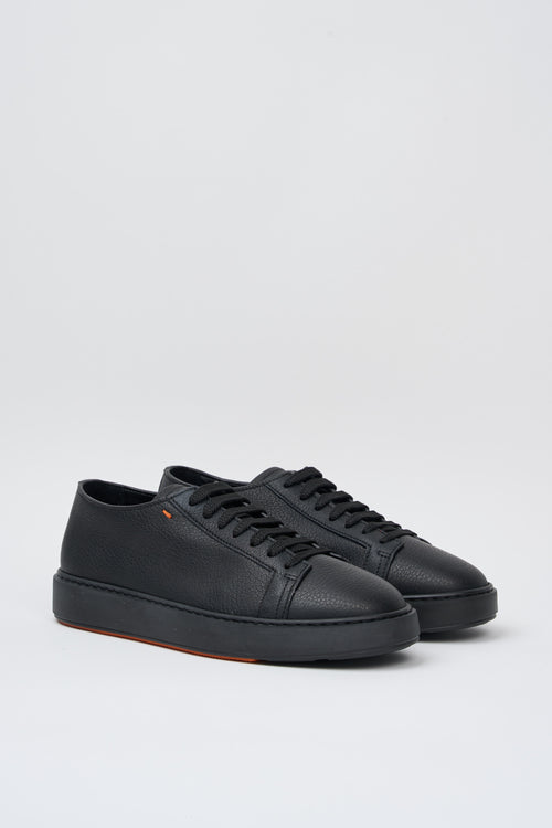 Santoni Sneakers Glattleder Schwarz-2