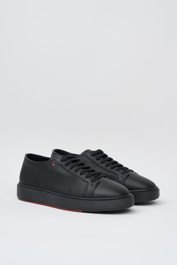 Santoni Sneakers Glattleder Schwarz - 2