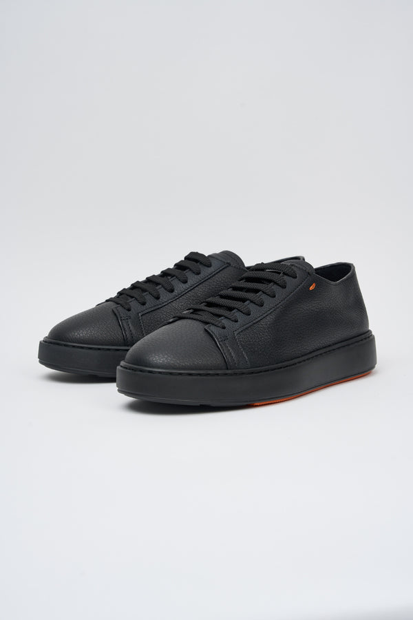 Santoni Sneakers Glattleder Schwarz - 6