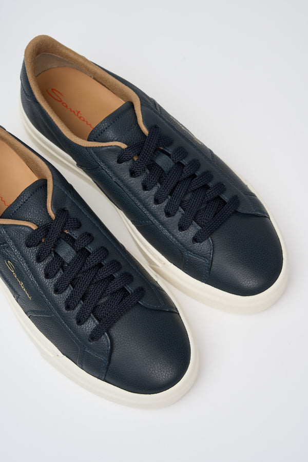 Santoni Sneakers mit Doppeltem Schnallenverschluss und Blauem Leder - 3