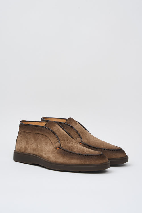 Santoni Stiefelette Suede Braun-2