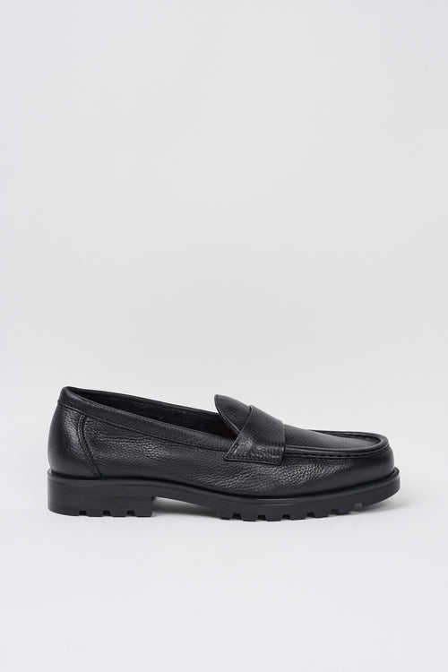 Santoni Loafers 7473 Black Leather