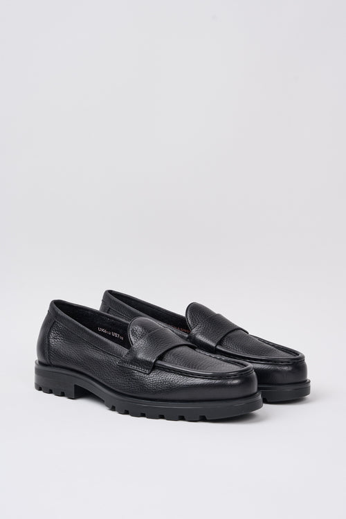 Santoni Loafers 7473 Black Leather-2