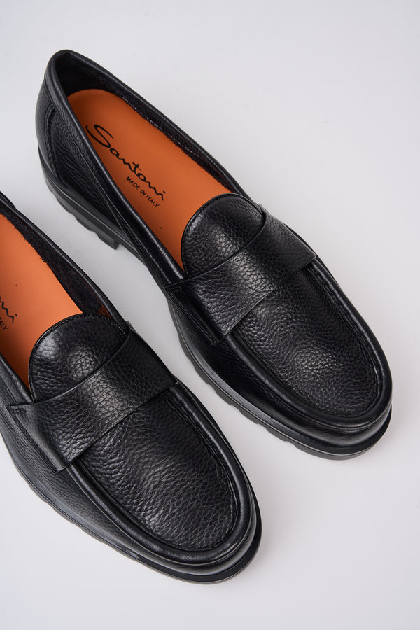 Santoni Loafers 7473 Black Leather - 3