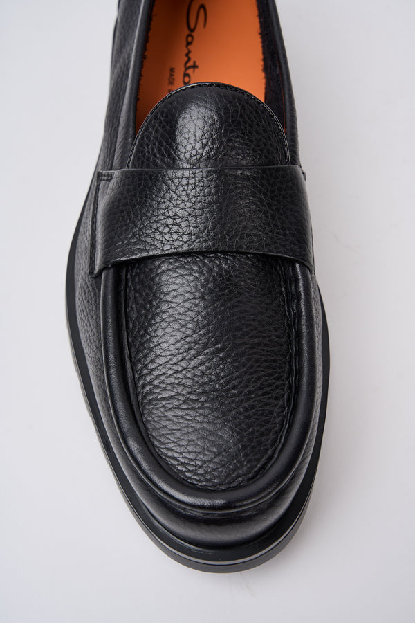 Santoni Loafers 7473 Black Leather - 4