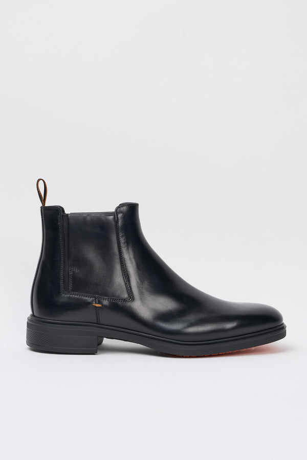 Santoni Black Leather Ankle Boots - 1