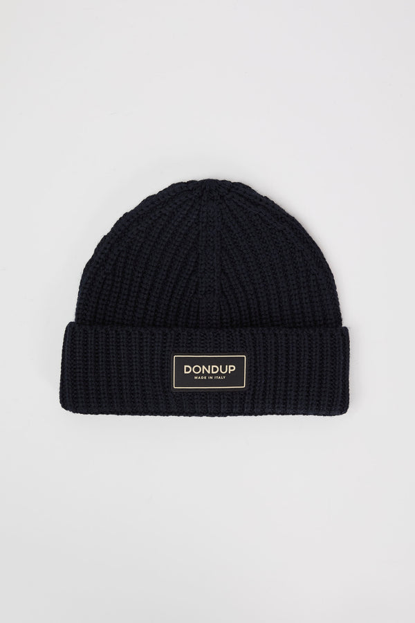 Dondup Mixed Wool/Acrylic Blue Beanie - 1