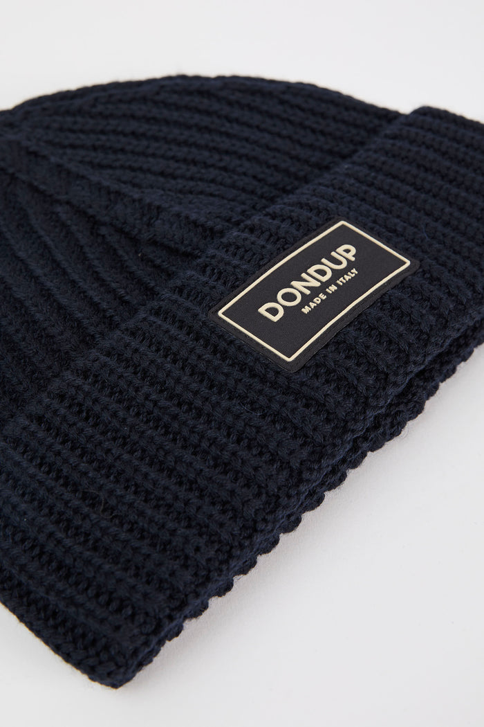 dondup-mixed-wool-acrylic-blue-beanie-2