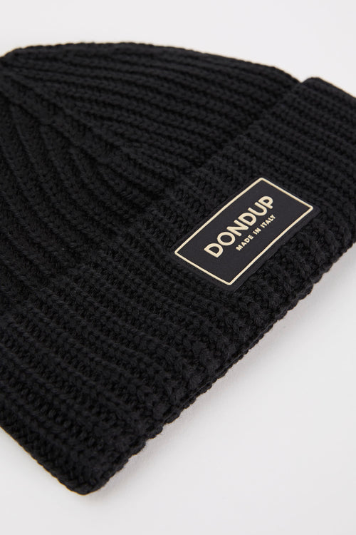 Dondup Mixed Wool/Acrylic Beanie Black-2