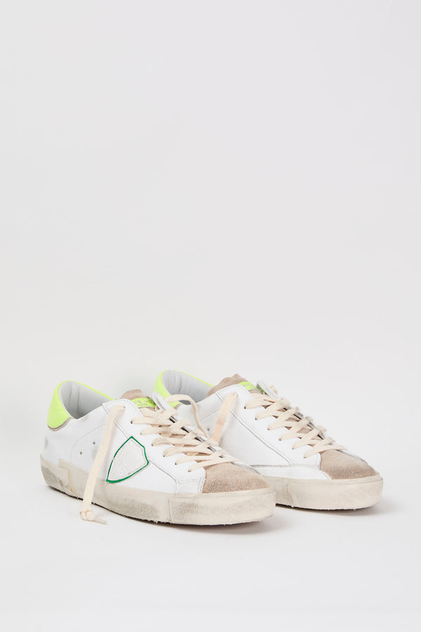 Philippe Model Sneakers PRSX Leather/Suede White/Fluorescent Yellow - 2