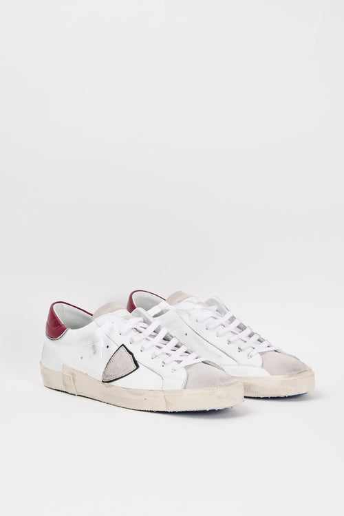 Philippe Model Sneaker PRSX Leather/Suede White/Bordeaux-2