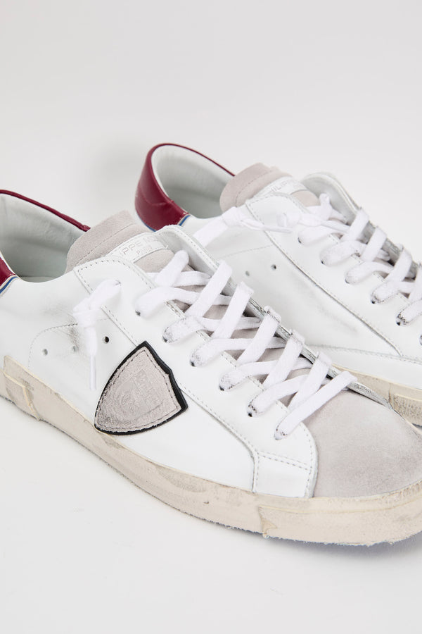 Philippe Model Sneaker PRSX Leather/Suede White/Bordeaux - 4