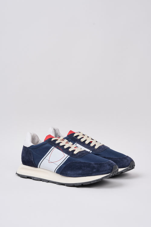 Philippe Model Tour Leather/Textile Blue Sneakers-2