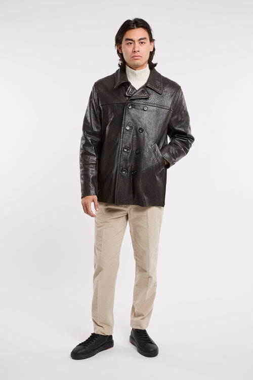 George Brato Brown Leather Jacket-2