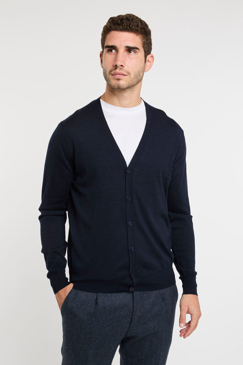 Blue Canali Linen Cardigan