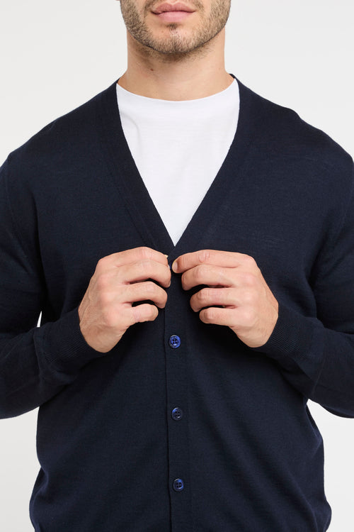 Blue Canali Linen Cardigan-2