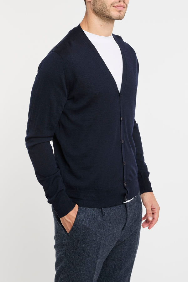 Blue Canali Linen Cardigan - 3