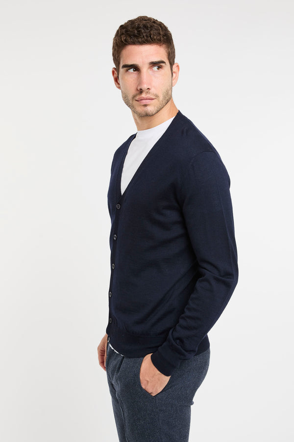 Blue Canali Linen Cardigan - 4