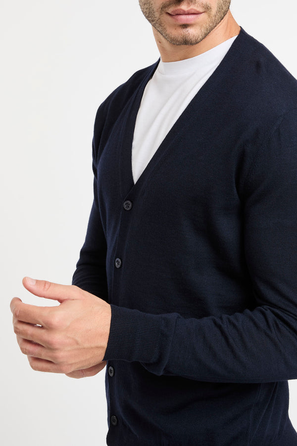 Blue Canali Linen Cardigan - 6