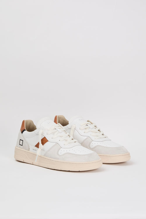 D.A.T.E. Sneaker Court 2.0 Leather White/Tan-2