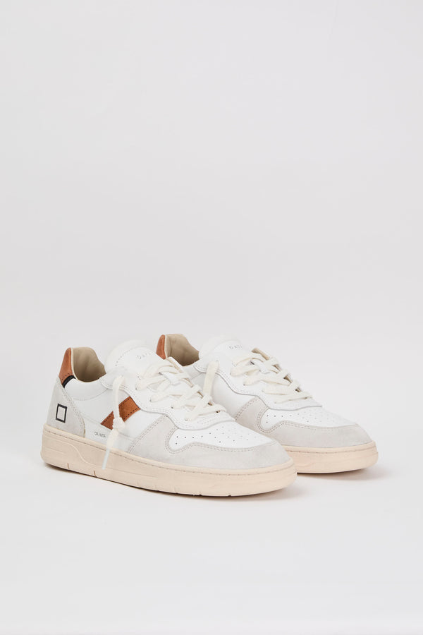 D.A.T.E. Sneaker Court 2.0 Leather White/Tan - 2