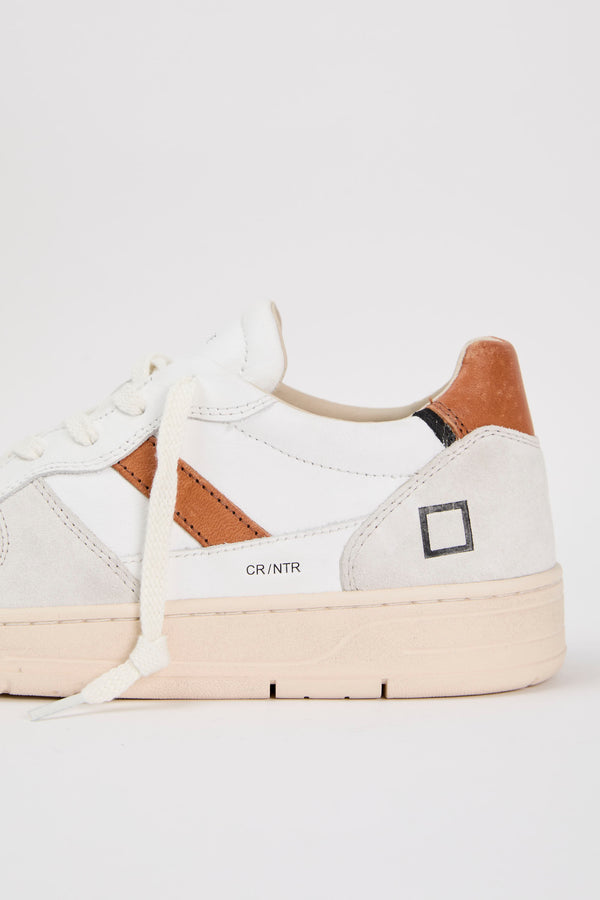 D.A.T.E. Sneaker Court 2.0 Leather White/Tan - 3