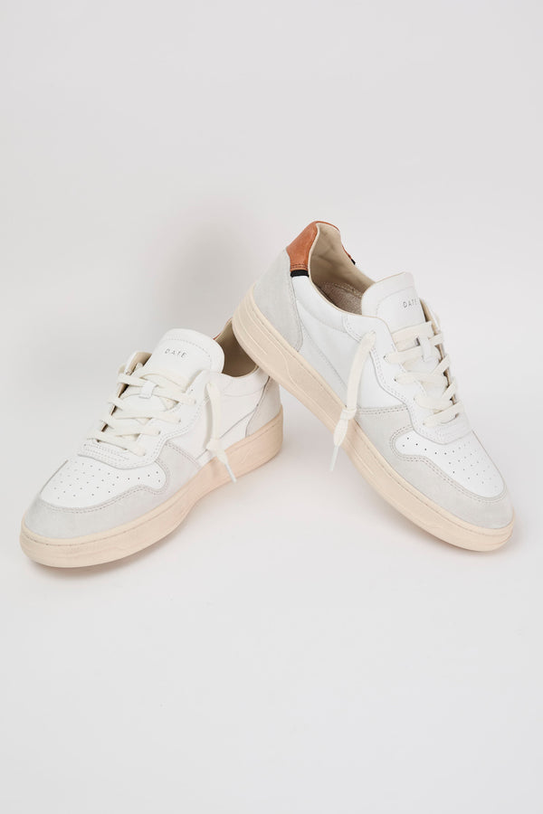 D.A.T.E. Sneaker Court 2.0 Leather White/Tan - 6