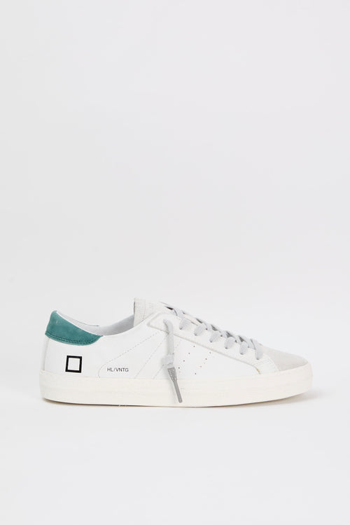 D.A.T.E. Sneaker Hill Low Vintage in White/Green Leather