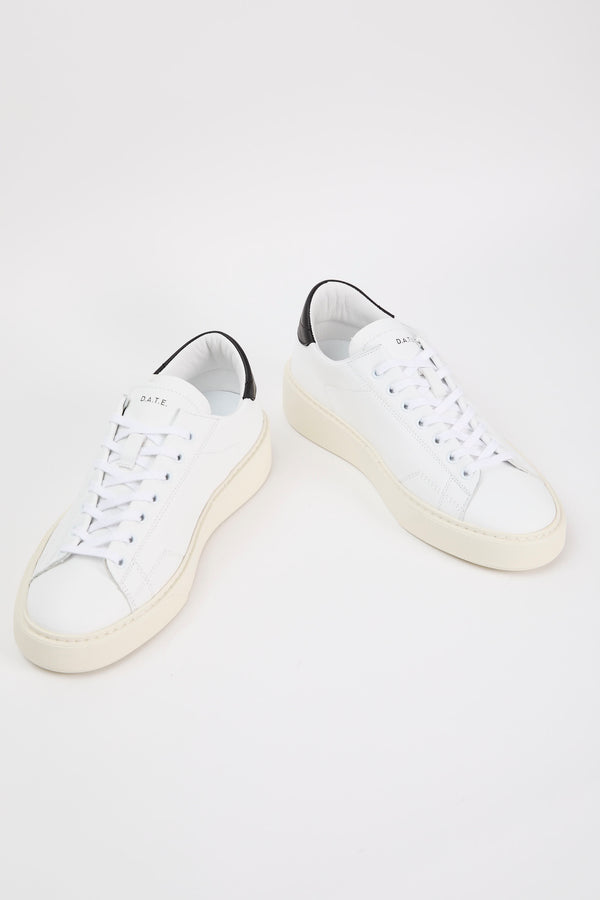 D.A.T.E. Levante Leather Sneaker White/Black - 6