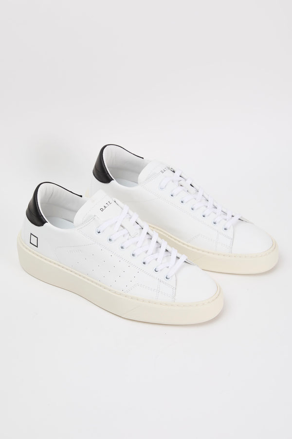 D.A.T.E. Levante Leather Sneaker White/Black - 7