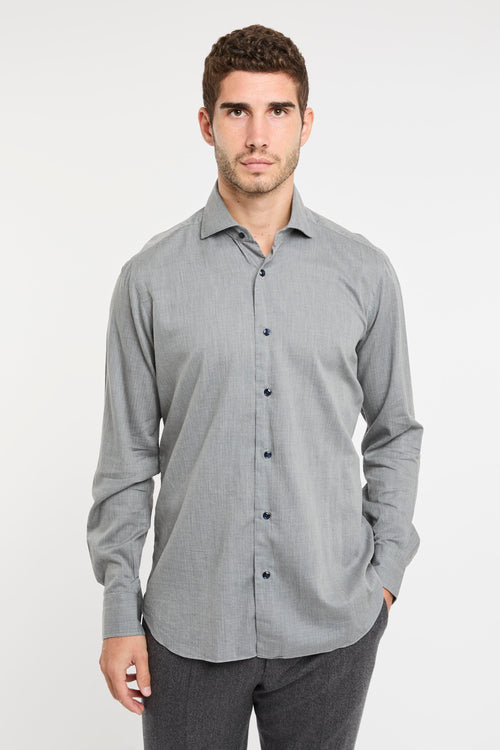 Barba Grey Cotton Shirts