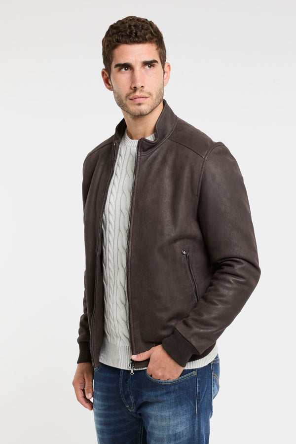 Barba Lederjacke in Braun - 1