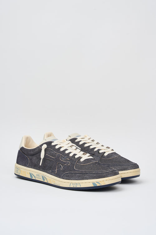 Premiata Sneakers Basket Clay Wildleder Blau-2