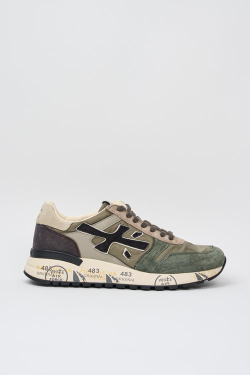 Premiata Sneakers Mick Leather/Nylon/Suede Green/Beige