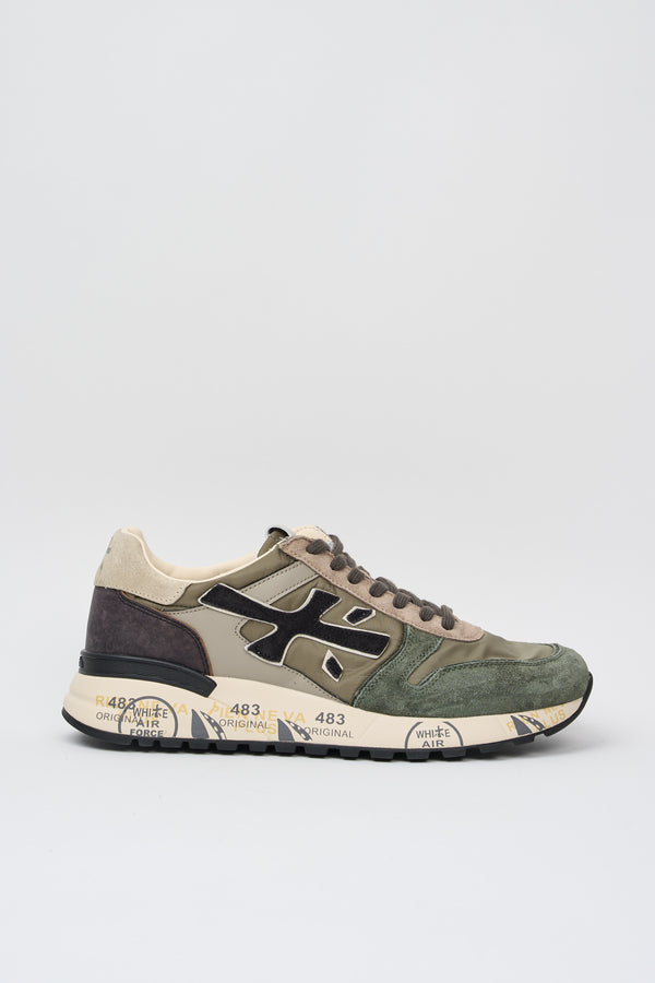 Premiata Sneakers Mick Leder/Nylon/Wildleder Grün/Beige - 1