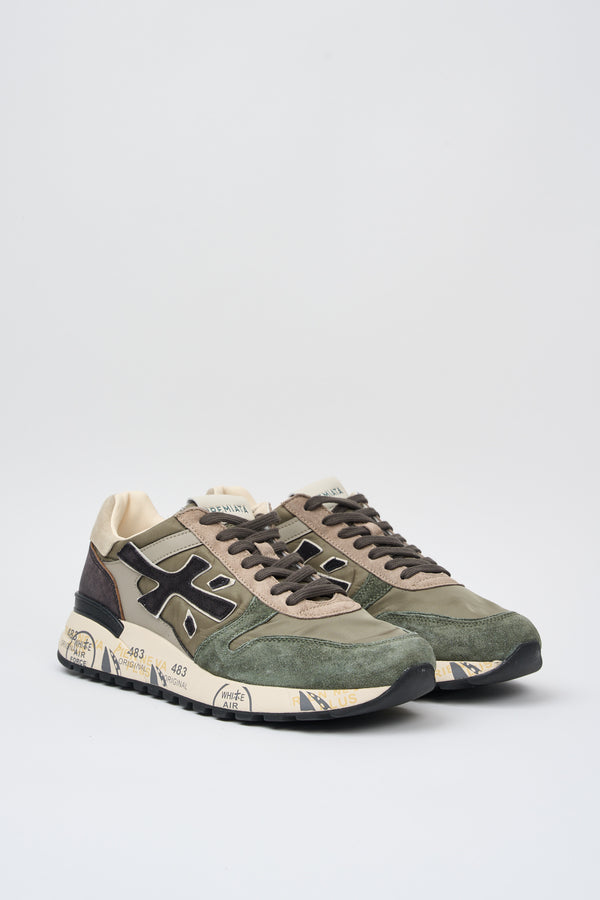 Premiata Sneakers Mick Leder/Nylon/Wildleder Grün/Beige - 2